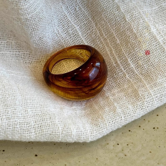 aurora glow clear gradient resin ring transparent color fade statement for women