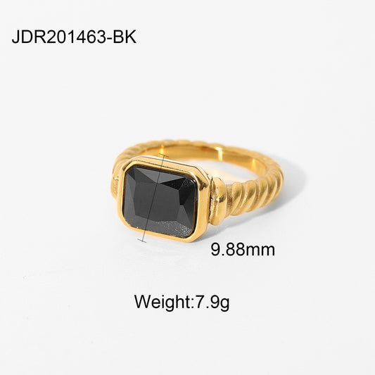 Women's zircon ring shiny retro gold-plated gold ring personality super cool couple ring