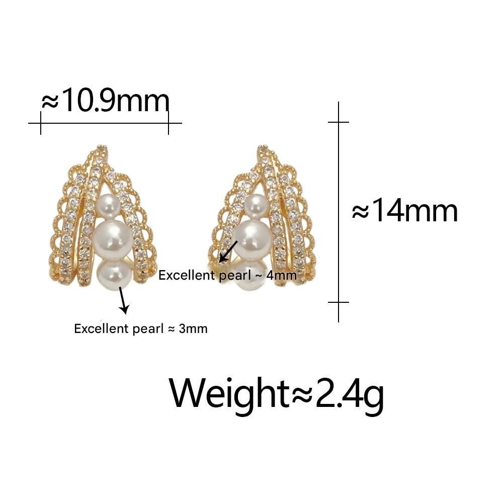 Faux Diamond Accent Half Circle Earrings elegant french style 