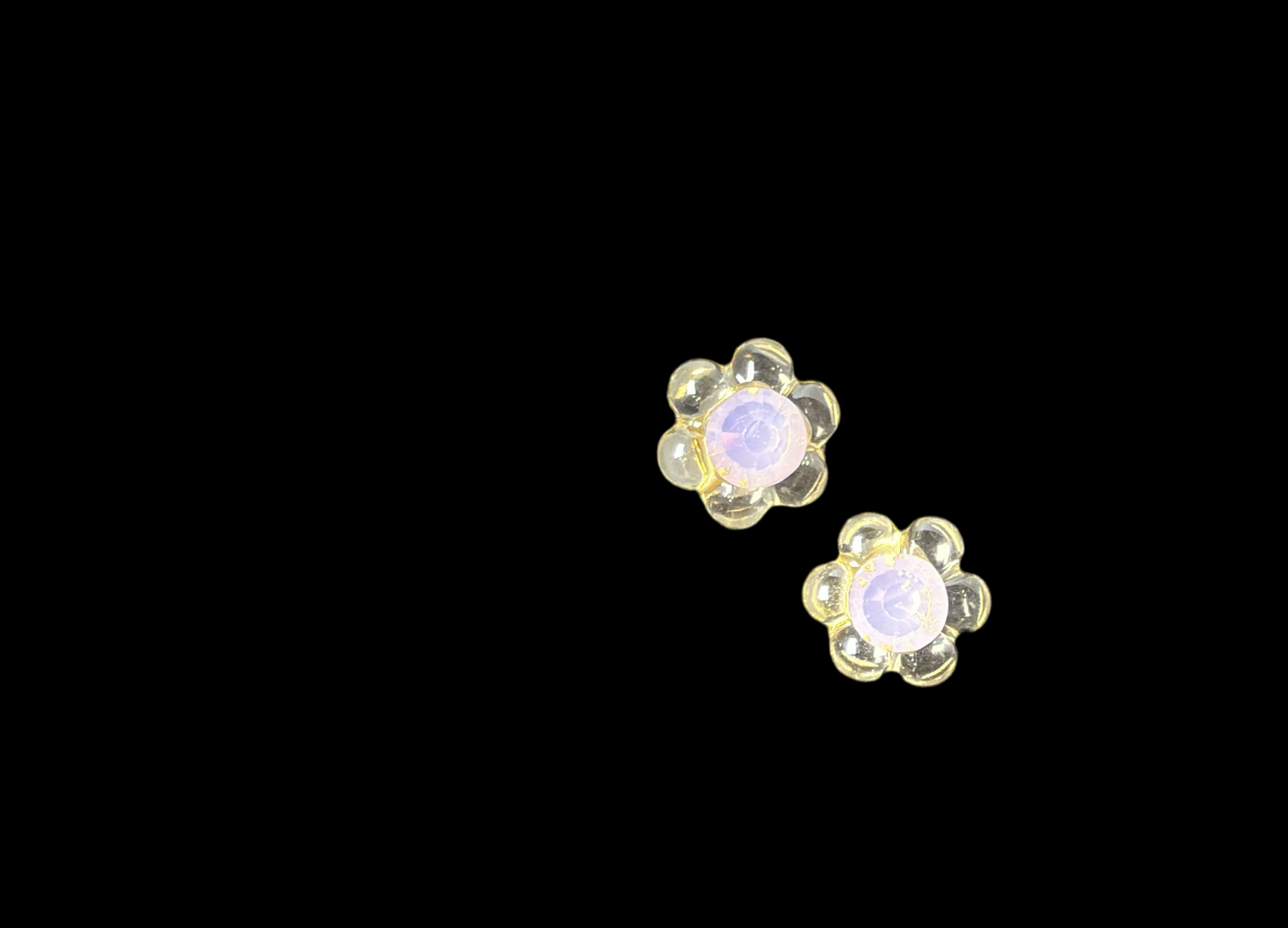 Colorful transparent flower stud earrings,