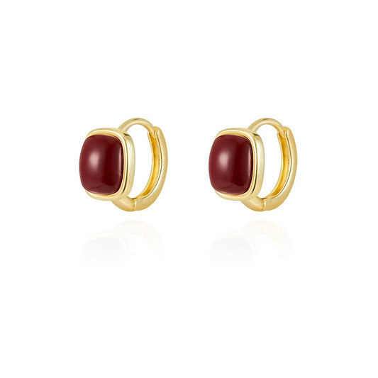 Square pearl earrings 14K Vintage Gold Earrings  Gold Plated Pearl Earrings