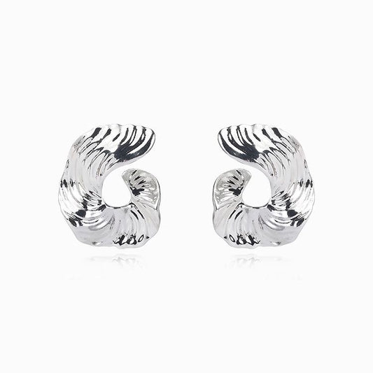 Ripple Bold - s925 silver large wave texture earrings minimalist & modern 
