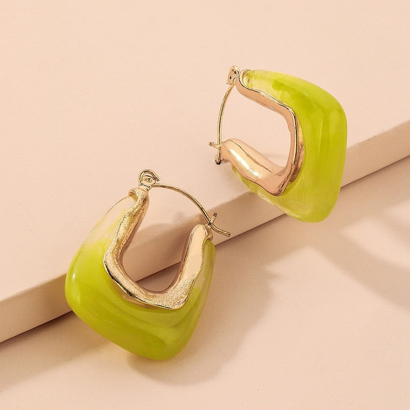 Women's summer personality resin earrings
