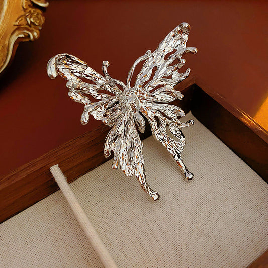 oversized bold gothic punk butterfly open ring 