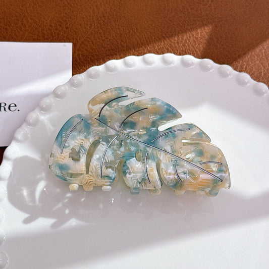 spring leaves natural grip clip for girls and ladies Ladies Summer  Blue Orange Unique Design